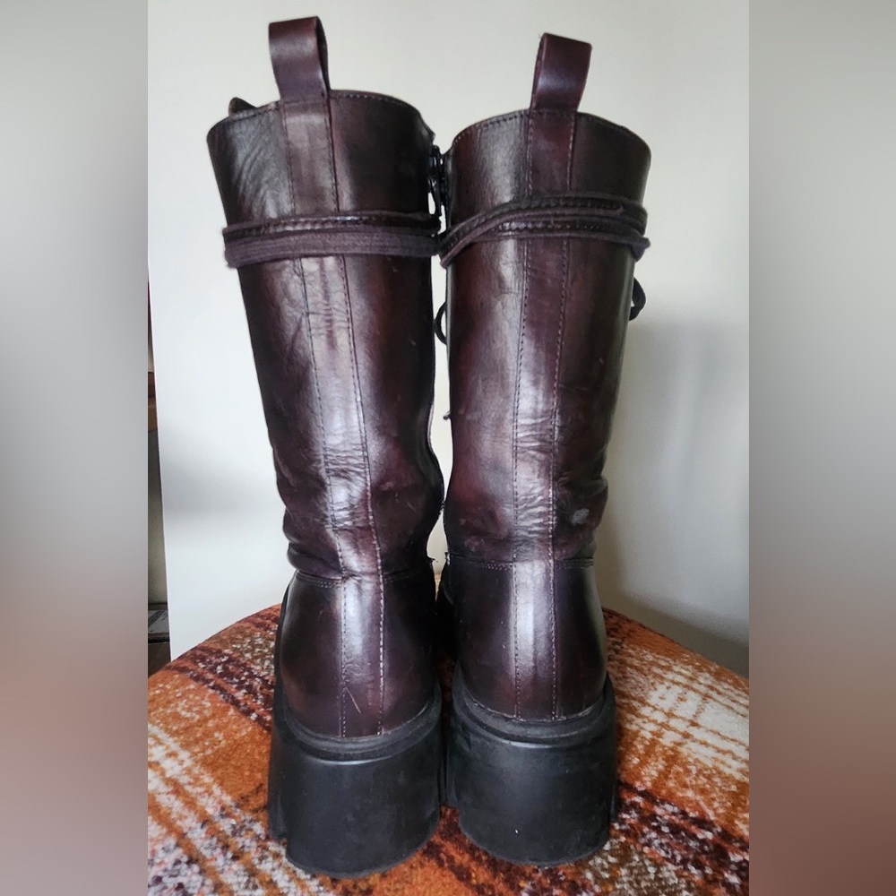 Free People Jones Lug Sole Lace-Up Boots in Hot Fudge color - Picture 5 of 9